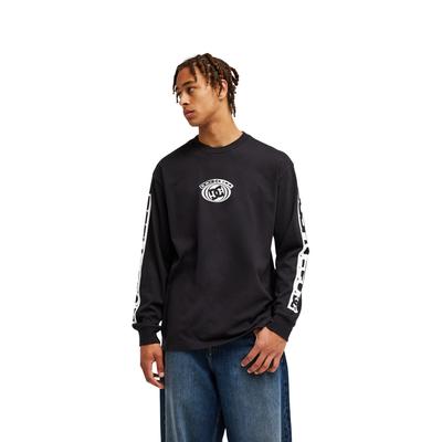 Langarmshirt DC SHOES "DC Echo", Herren, Gr. M, schwarz-weiß (schwarz), Obermaterial: 75% Baumwolle, 25% Baumwolle., Shirts Langarmshirt