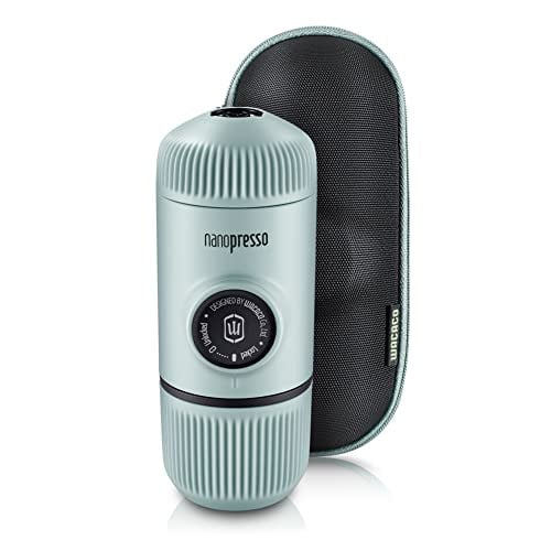 Wacaco Nanopresso Draagbare Espressomachine met Beschermhoes, 18 Bar, Arctic Blue