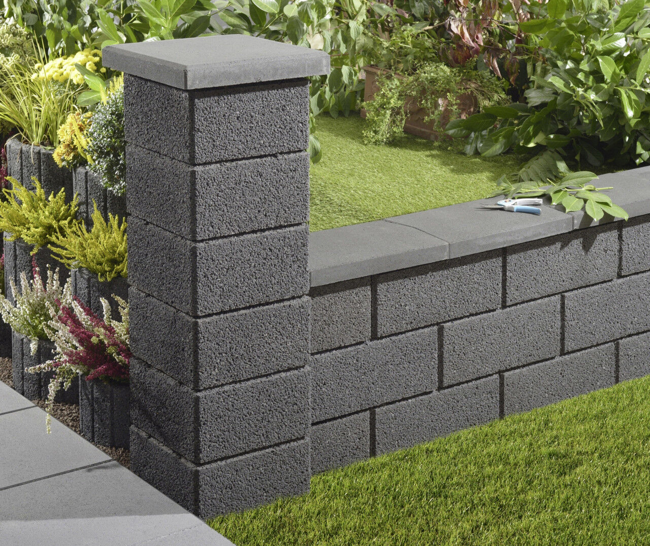 Kann Mauerstein Garten 50 x 25 x 20 cm anthrazit