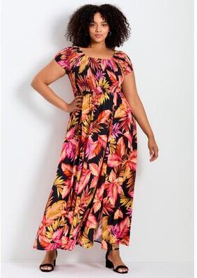 Plus Size Women's Raelynn Shirred Bodice Dress by Avenue in Palm Beach (Size 20)