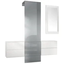 GARDEROBE Carlton Paneel in Grau Hochglanz