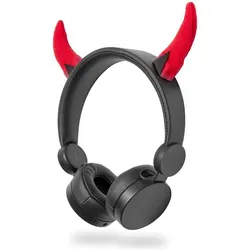 Nedis On-Ear-Kopfhörer mit Kabel On-Ear-Kopfhörer mit Kabel 3.5 mm Seillänge: 1.20 m 85 dB Red/Schwa (Keine Geräuschunterdrückung, Kabelgebunden), Kopfhörer, Schwarz