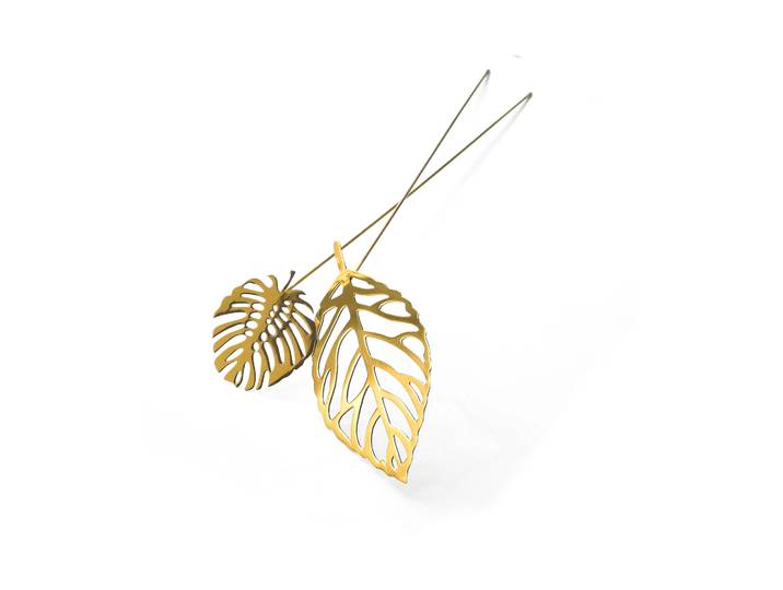 KLONG Décoration Brass Leaves, lot de 2 Wood