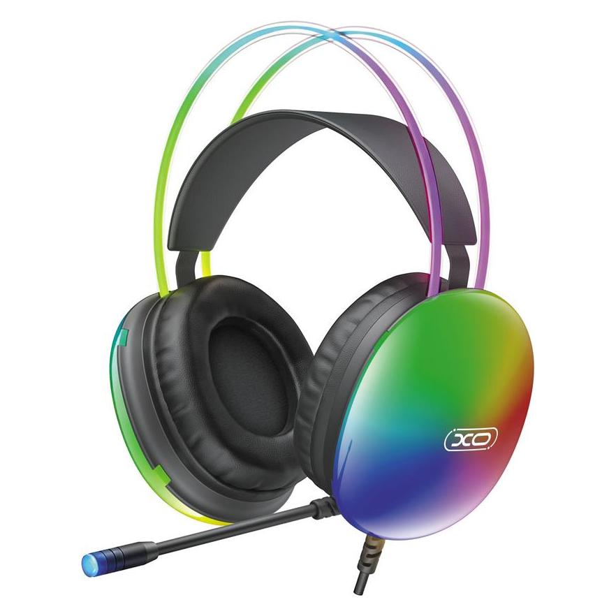 xO Kabelgebundene Kopfhörer GE11, 3,5-mm-Klinkenstecker - USB-A, schwarz, RGB, Mikrofon (Kabelgebunden) (72204108)