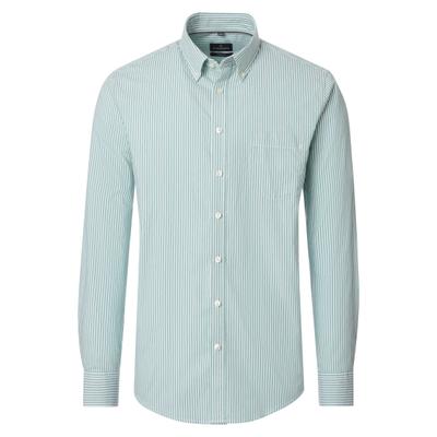 Langarmhemd CASAMODA "CASAMODA Freizeithemd Langarm gestreift", Herren, Gr. XXL, Normalgrößen, grün, 100% Baumwolle, gestreift, lässig geschnitten, Hemden