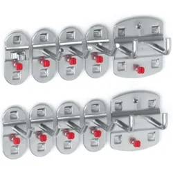 Kappes, Werkzeugwand, Werkzeughalter 10-tlg. kunststoffbeschichtet 7 Haken/2 Doppelhaken/1 Werkzeugklemme 1