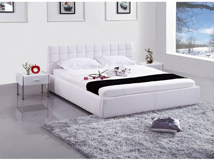 Xlmoebel Polsterbett Modernes Doppelbett mit Luxus Design für Schlafzimmer und Hotel (1-tlg., Modernes Polsterbett, Weiß), Made in Europa