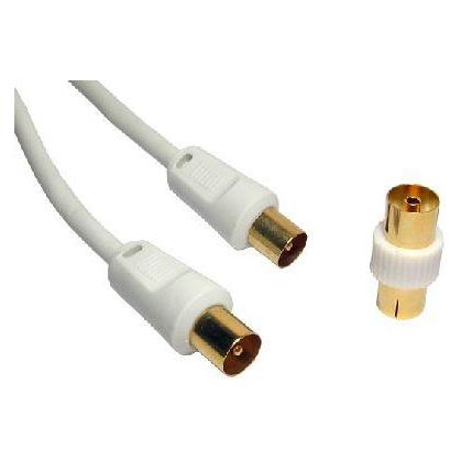 Cables Direct CDL 1.8m AERIAL M-M+ Coupler - WHT (Antennenkabel) (2TV-01)