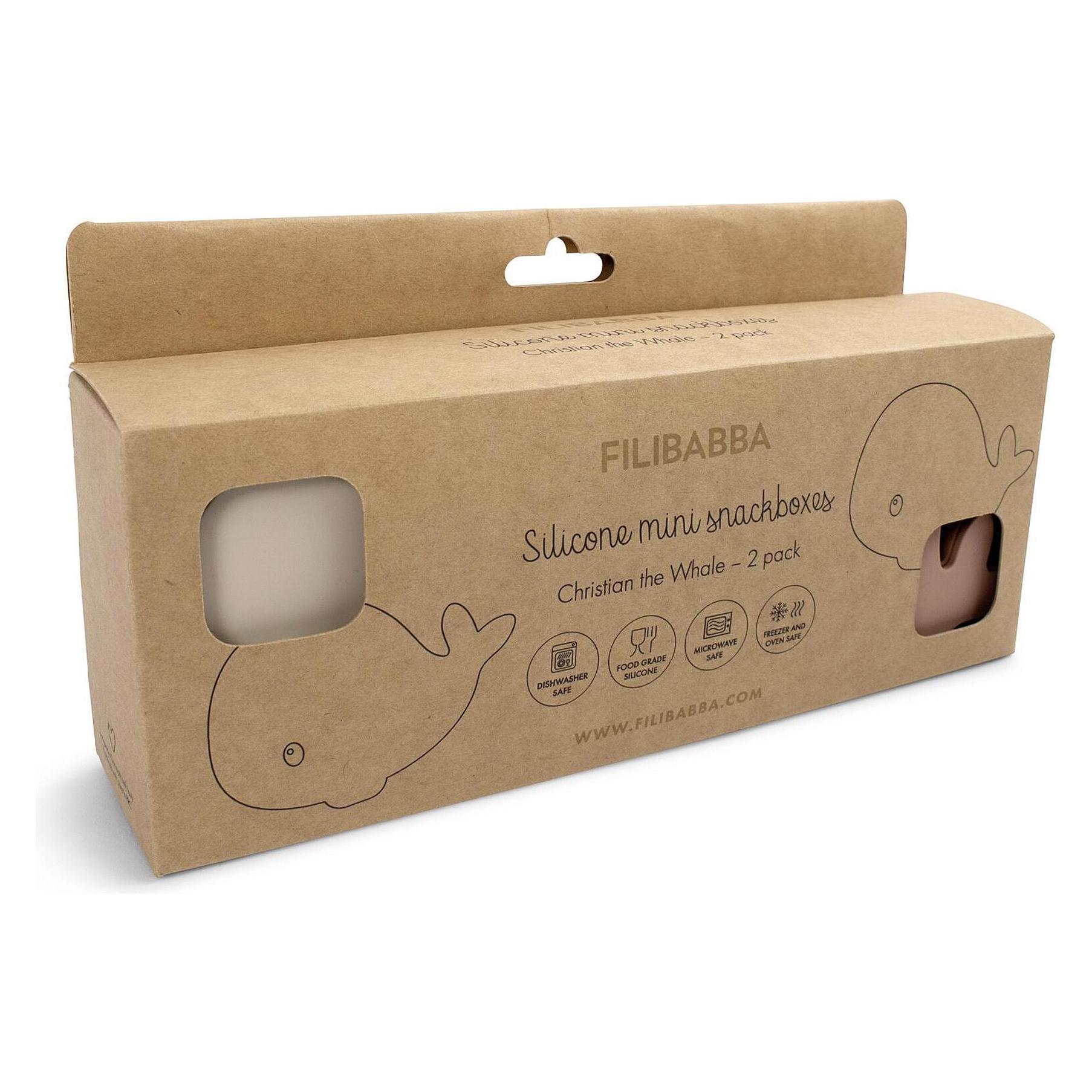 Filibabba Set mit 2 kleinen Brotdosen - Christian der Wal - Blush (FI-03333)