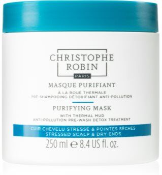 Christophe Robin Purifying Mask máscara de limpeza para cabelo exposto à poluição 250 ml. Purifying Mask