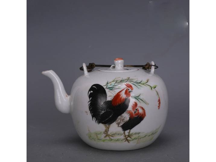 6.4 chine Famille Rose porcelaine croquis à main levée Chanticleer Ti Liang théière