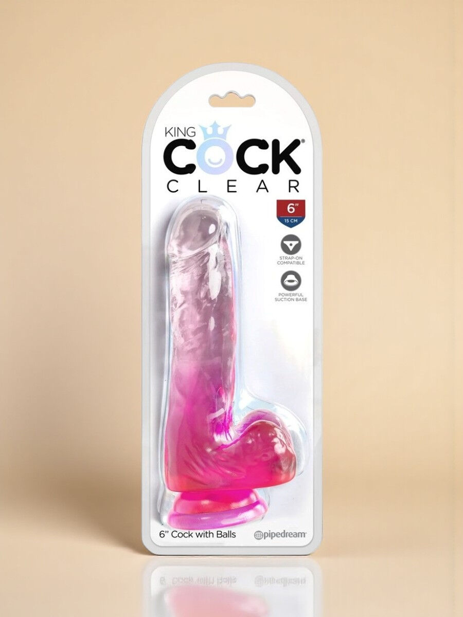 King Cock Clear Gode transparent flexible avec ventouse 18 cm