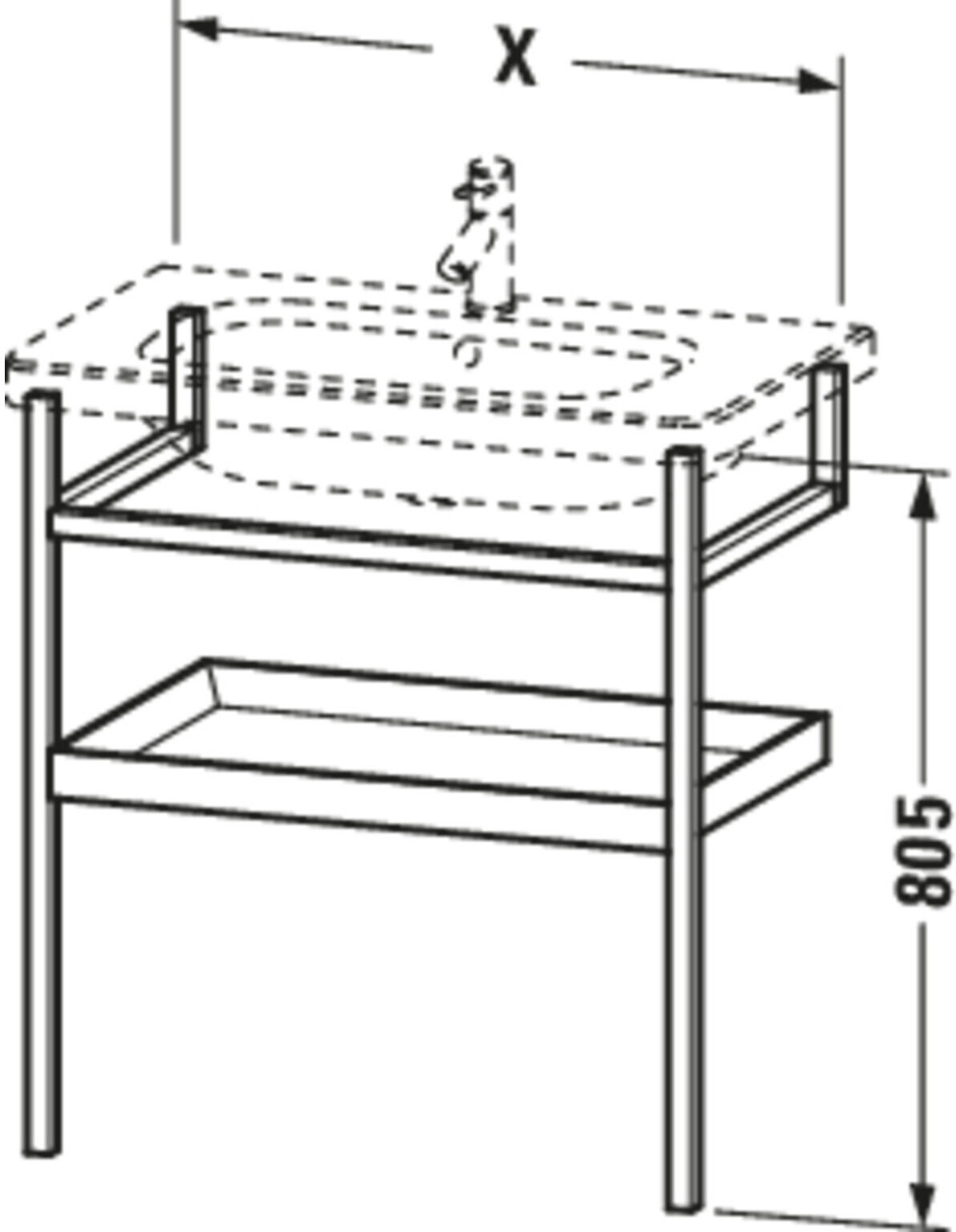 Duravit Handtuchhalter DuraStyle 114x44cm, betongr m/Eich mass., m Ablage (DS988400776)