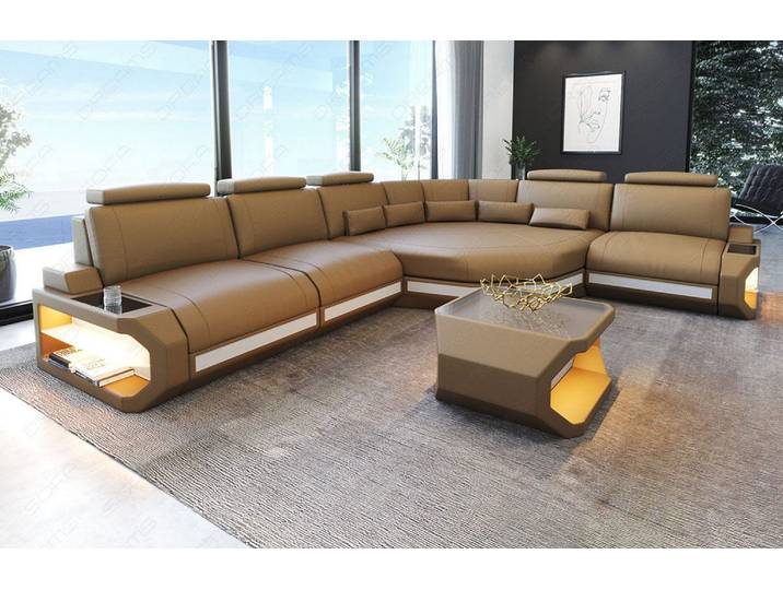 Couch Asti L-Form in Leder