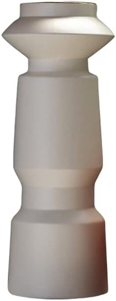 Wit Keramische Huis Vaas voor Decoratie - Hoogte: 32 cm