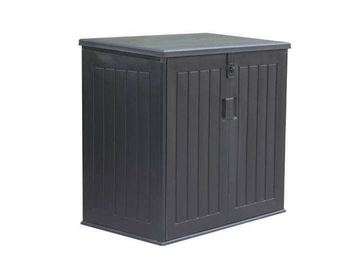 Coffre de Rangement Jardin en Résine Gardiun Soften 775 L Fermeture Amortisseur à Gaz 116x71x109/112 5 cm Noir