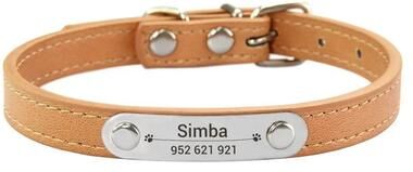 Uplifted Finds Heritage Elite Personalized Vegan Leather Collar khaki s