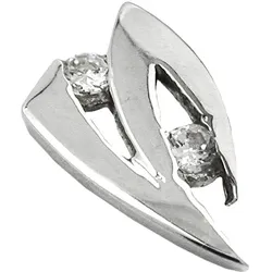 Gallay Anhänger 10x6mm mit Zirkonias 9Kt Weißgold
