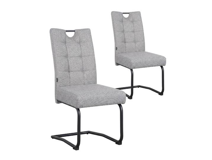 Esszimmerstühle 2er Set SOFIA – Schwingstuhl mit Griff & Federkern Polsterung