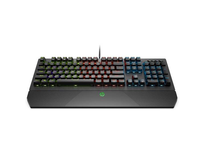 HP Clavier de gaming Pavilion 800, Taille réelle (100 %), Avec fil, USB, Clavier mécanique, Noir 5JS06AA#ABB