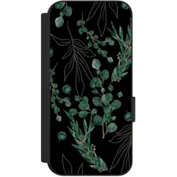 Nivocase Klapphülle für Google Pixel 9 Handyhülle aus Kunst Leder NIVOflip schwarz Blätter Natur Eukalyptus (Google Pixel 9), Smartphone Hülle, Schwarz