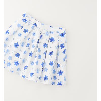 Minirock SARABANDA "BABY GIRL SUMMER SKIRT", Mädchen, Gr. 122, blau (weiß, light blau), 100% Baumwolle, Röcke Minirock