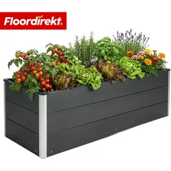 Floordirekt WPC-Hochbeet   Paros   Anthrazit   Wetterbeständig & langlebig