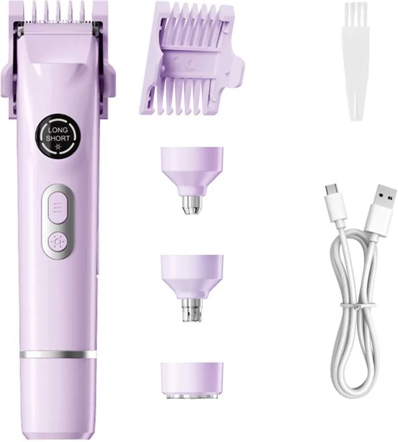 INF Épilateur multifonctionnel 4-en-1 : Rasoir, tondeuse à sourcils et nez pour une peau lisse Violet