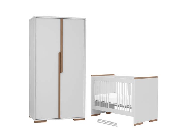 Lit bébé et Armoire Pinio Snap Blanc et bois