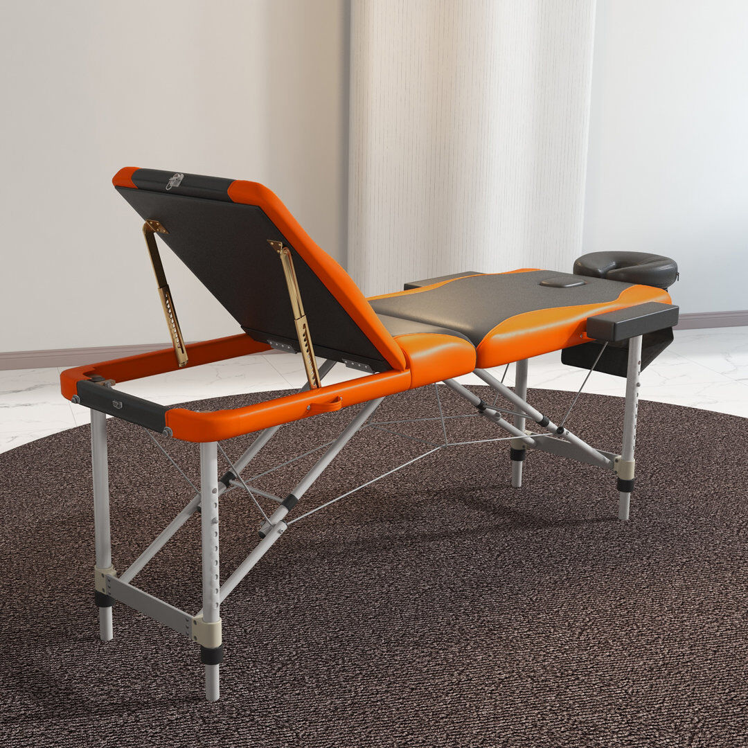 Inbox Zero HOMCOM Portable Massage Table Beauty Therapy Sofa Bed Spa Aluminium Orange