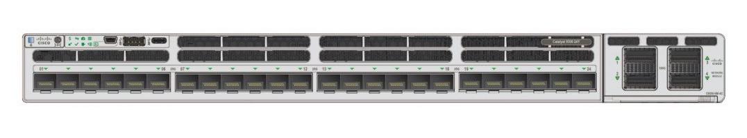 Cisco Catalyst 9300 C9300X-24HX 24 Anschlüsse Verwaltbar Ethernet-Switch - 10 Gigabit Ethernet - 10/100/1000Base-T, 10GBase-T - 2 Unterstützte Netzwerkschicht - Modular - 1100 W Stromverbrauch - 735 W PoE Budget - Verdrilltes Doppelkabel - Rackmontage, Einzellizenz
