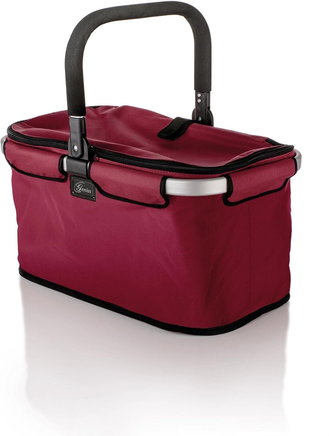 Einkaufskorb GENIUS "Falko Duo", Damen, rot (bordeaux), Aluminium, Polyester, Einkaufskörbe Einkaufskorb bordeaux Einheitsgröße