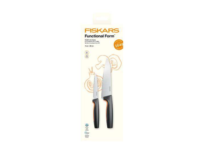 Fiskars Functional Form set de couteaux de chef Acier inoxydable, 2 pièces