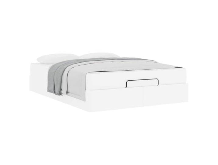 KTHLBRH Bett mit Matratze weiß 2 Stück PVC Fester Lattenrost, hochdichter Schaumstoff, zur Aufbewahrung unter dem Bett, mattes Finish