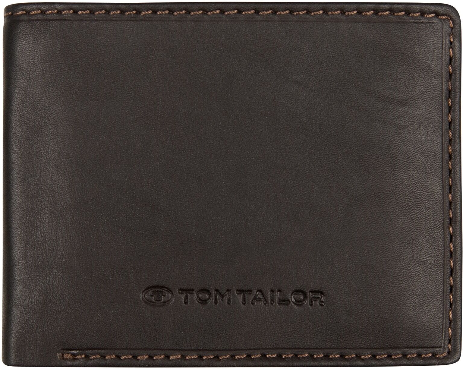 Geldbörse TOM TAILOR "LARY", Herren, braun, Leder, Basic, Kleinlederwaren Geldbörse, im Querformat aus echtem Leder braun Einheitsgröße