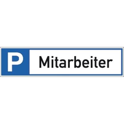Schild Parkplatzreservierer Mitarbeiter, Alu, 460x110 mm