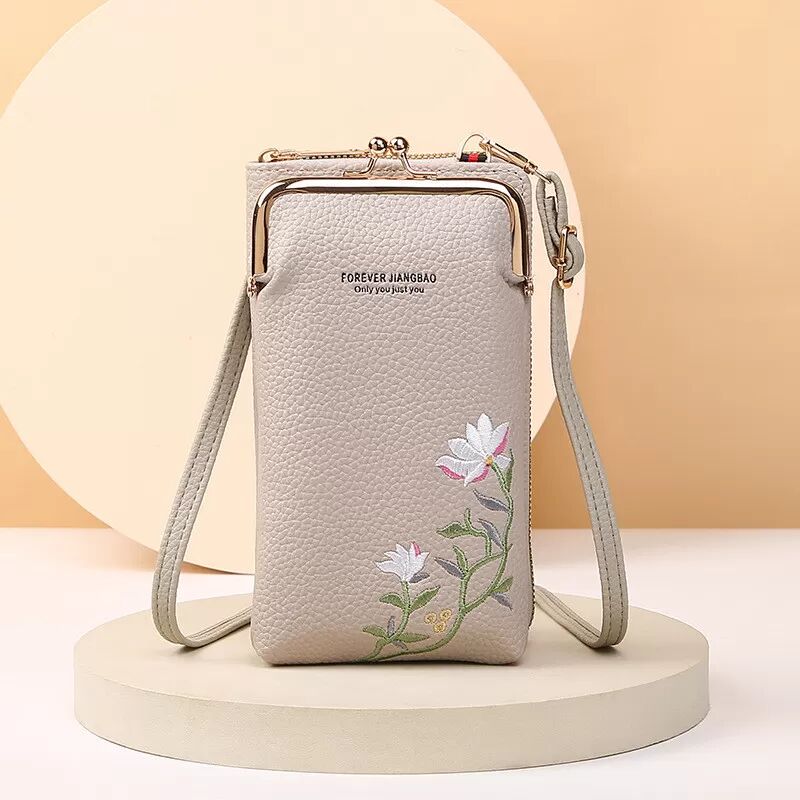 INF Sac de téléphone portable pratique au design élégant Gris