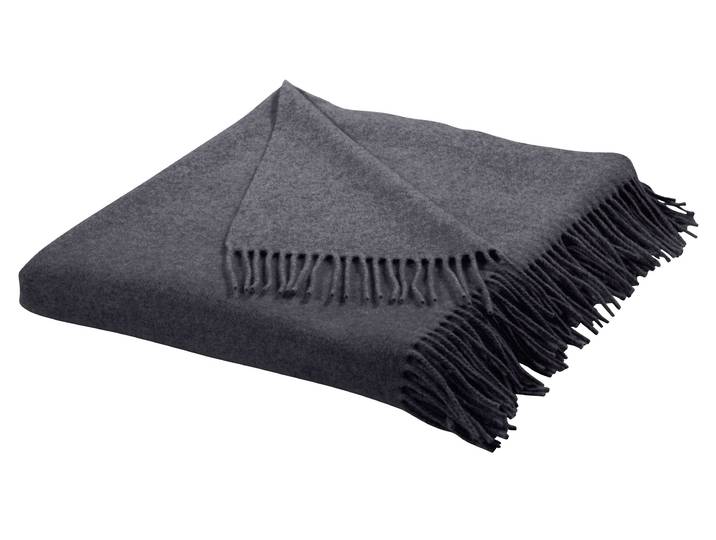 Plaid GOODPRODUCT Mila , grau (anthrazit), B:130cm L:170cm, Schurwolle, Wohndecken, Plaid, aus 100% Schurwolle, Kuscheldecke