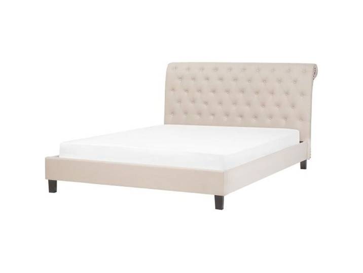 Lit en tissu polyester beige 180x200 REIMS - BELIANI - Classique - Intemporel - A lattes