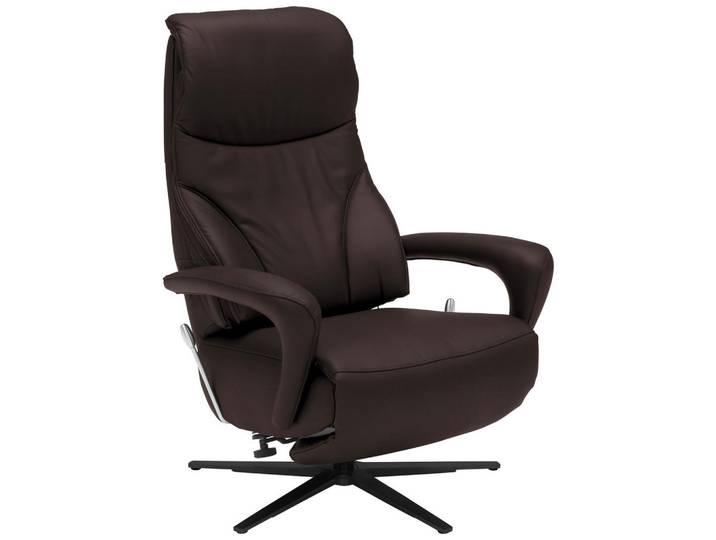 Dieter Knoll Relaxsessel, Dunkelbraun, Metall, Echtleder, 75x106x88 cm, Goldenes M, Fussart wählbar, Lederauswahl, Stoffauswahl, Relaxfunktion, Herz-Waage-Funktion, Wohnzimmer, Sessel, Relaxsessel