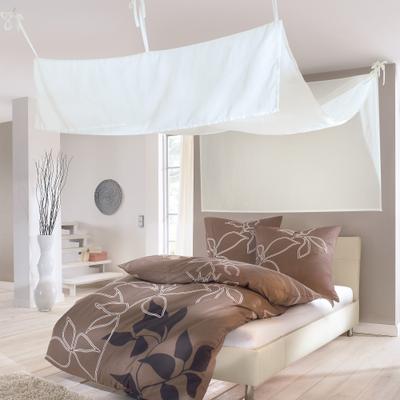 Bettvorhang KUTTI "Roma Betthimmel", weiß (sanftes weiß), B:160cm H:440cm, Baumwolle, Polyester, Gardinen, romantischer Stoffhimmel für ein gemütliches Schlafzimmer