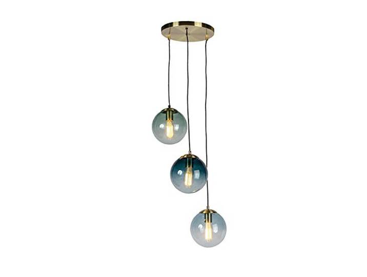 Qazqa pallon - Suspension - 3 lumière - Ø 450 mm - Laiton - Art Deco - éclairage intérieur - Salon I Chambre