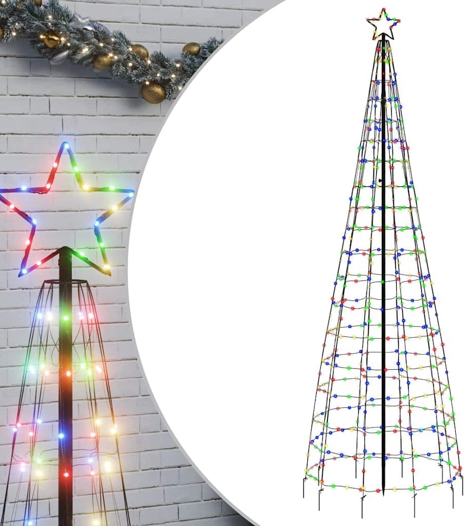 vidaXL Sapin de Noël à LED avec pointes 570 LED colorées 300 cm