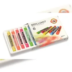 KOH Pastellkreide rund weich 6er Pack neon-brillant fluor.