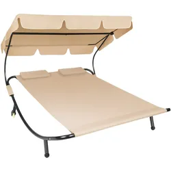 tectake Gartenliege für 2 Personen  Schwarz/Beige