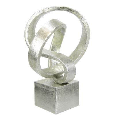 Dekofigur I.GE.A. "Moderne Deko Skulptur", silber, B:17cm H:25cm, Polyresin, Dekofiguren, Ornamente Statue Dekoration Figuren Geschenkidee, silber