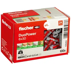 fischer DuoPower 6x30 Universaldübel-Sortiment 6 x 30 mm, 100 Stück