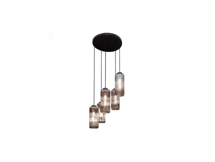 Kawola Hängelampe Cartola Schwarz Glas, E27, 45x180x45 cm, Lampen & Leuchten, Innenbeleuchtung, Hängelampen, Pendelleuchte