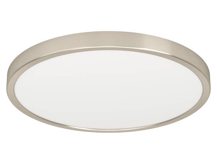 EGLO LED Plafonnier Fueva 6\, plafonnier rond\, lampe à poser en métal argenté et plastique blanc\, éclairage du plafond blanc chaud/blanc froid\, ⌀ 39 cm