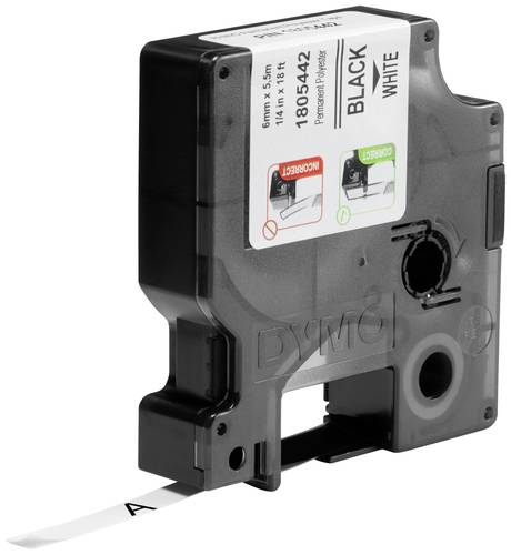 DYMO IND RHINO 1805442 Polyester Bandfarbe: Weiß Schriftfarbe:Schwarz 6 mm 5.5 m
